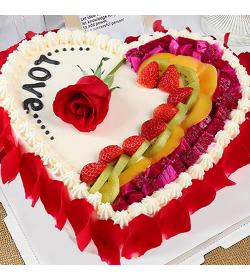 蛋糕：玫瑰爱人 花瓣蛋糕