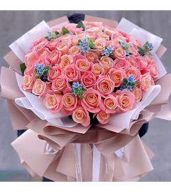 鲜花：爱在心头 52枝朱小姐玫瑰