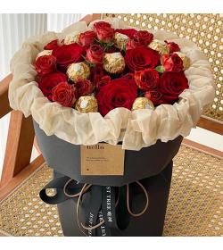 鲜花：幸福的恋人 玫瑰巧克力