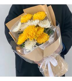 哀思鲜花：永远怀念 11枝黄白菊