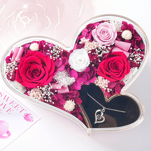 永生花：心心相印 玫红色款