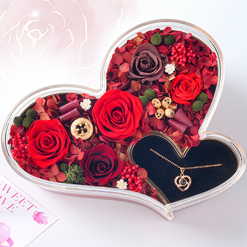 永生花：心心相印 紫红色款