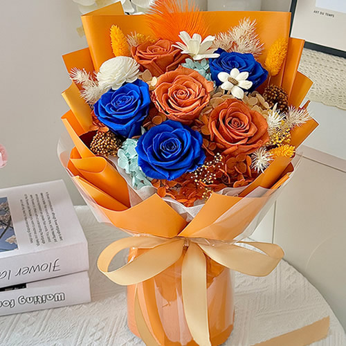 永生花：橙色小花束