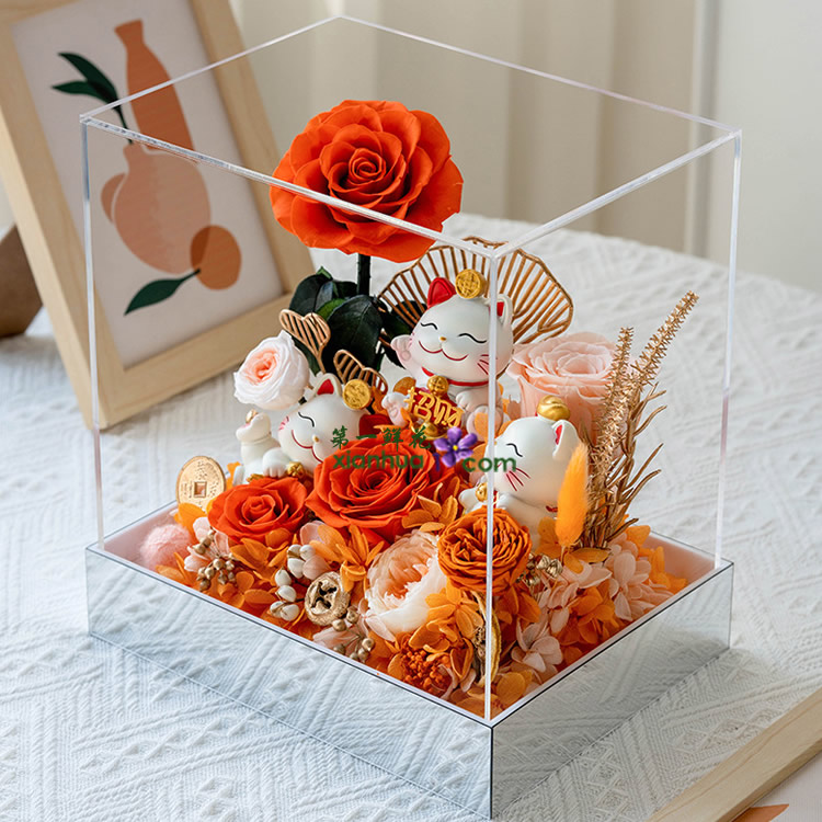 招财猫三小只 橙色款