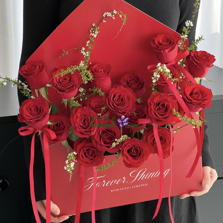 19枝红玫瑰,雪柳